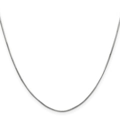 14K White Gold 30 inch 1mm Octagonal Snake with Lobster Clasp Chain