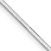 14K White Gold 24 inch 1mm Octagonal Snake with Lobster Clasp Chain