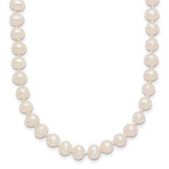 14k 4-5mm White Near-Round Freshwater Cultured Pearl 24 inch Necklace