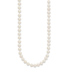 10k 5-6mm White Near-Round Freshwater Cultured Pearl 28 inch Necklace