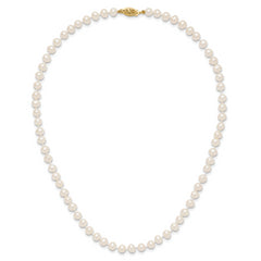 14k 5-6mm White Near-Round Freshwater Cultured Pearl 16 inch Necklace