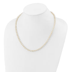 14k White Gold 5-6mm White Near Round Freshwater Cultured Pearl 18 inch Necklace