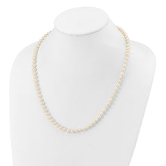 14k White Gold 5-6mm White Near Round Freshwater Cultured Pearl 20 inch Necklace