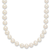 14k White Gold 5-6mm White Near Round Freshwater Cultured Pearl 28 inch Necklace