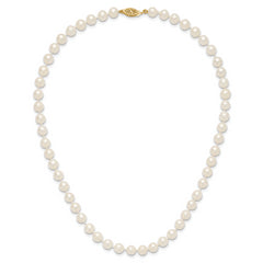 14k 6-7mm White Near-Round Freshwater Cultured Pearl 16 inch Necklace