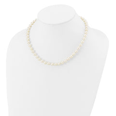 14k 7-8mm White Near-Round Freshwater Cultured Pearl 16 inch Necklace