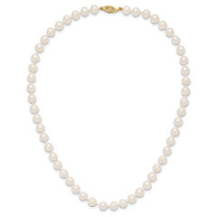 14k 7-8mm White Near-Round Freshwater Cultured Pearl 16 inch Necklace