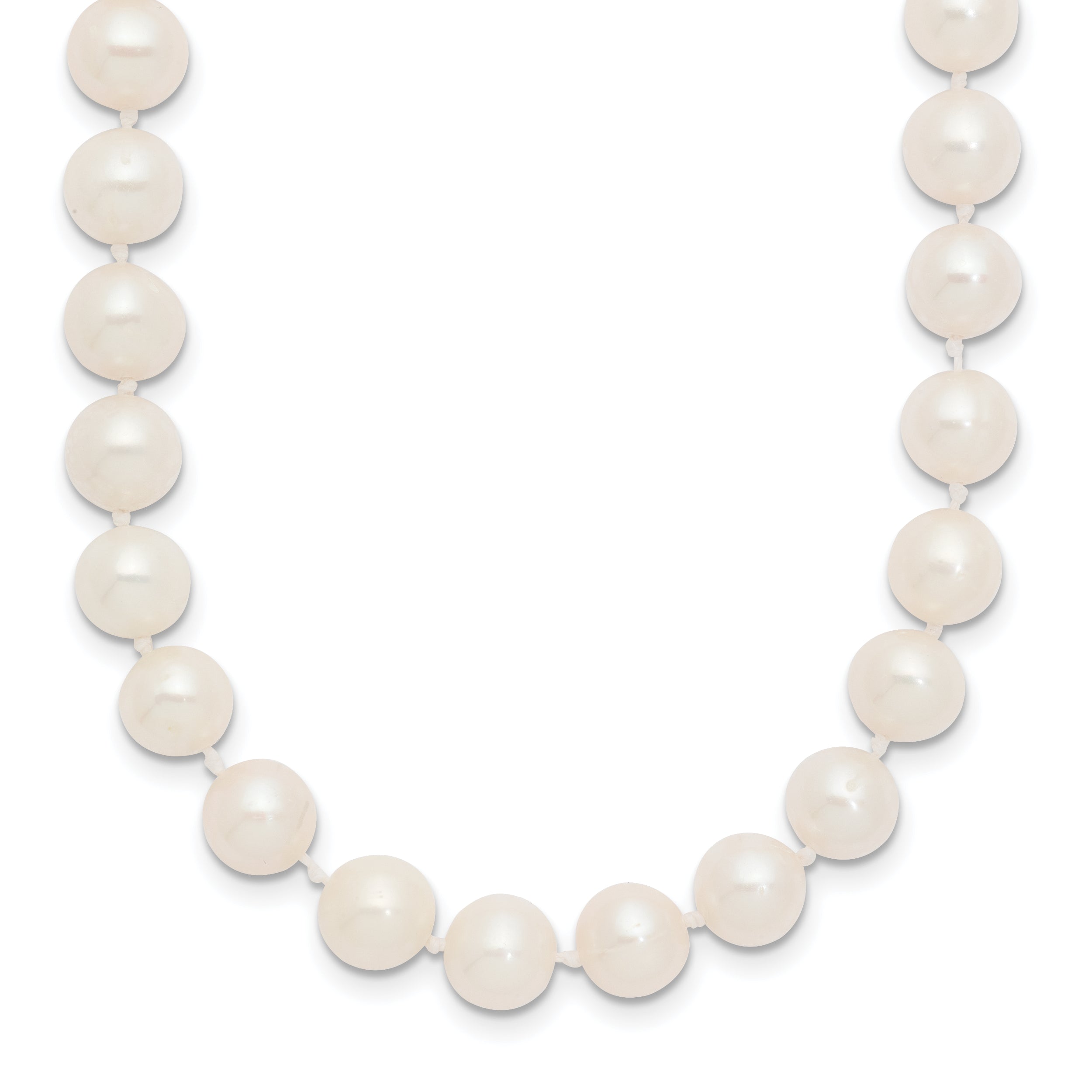 10k 7-8 mm White Near-Round Freshwater Cultured Pearl 28 inch Necklace
