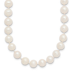 10k 7-8 mm White Near-Round Freshwater Cultured Pearl 28 inch Necklace