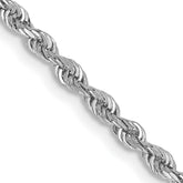 14K White Gold 30 Inch 2.25mm Diamond-cut Quadruple Rope Lobster Clasp Chain