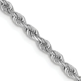 14K White Gold 24 Inch 2.75mm Diamond-cut Quadruple Rope Lobster Clasp Chain