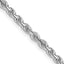 14K White Gold Solid Diamond-Cut Rope Chain Necklace 3mm