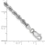 14K White Gold 8 Inch 3.35mm Diamond-Cut Quadruple Rope Lobster Clasp Chain
