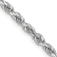 14K White Gold Solid Diamond-Cut Rope Chain Necklace 3.35mm