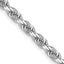 14K White Gold Solid Diamond-Cut Rope Chain Necklace 4mm