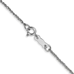 14K White Gold 24 inch 1.1mm Ropa with Spring Ring Clasp Chain
