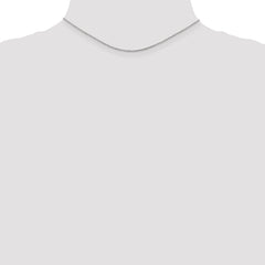 14K White Gold 14 inch 1.1mm Ropa with Spring Ring Clasp Chain