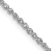 14K  White Gold 24 inch 1.7mm Ropa with Lobster Clasp Chain