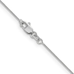 14K White Gold 24 inch .6mm Round Snake with Lobster Clasp Chain