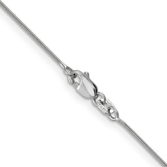 14K White Gold 30 inch .8mm Round Snake with Lobster Clasp Chain