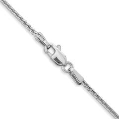 14K White Gold 30 inch 1.4mm Round Snake Lobster Clasp Chain