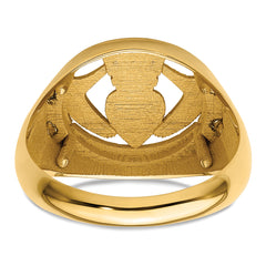 14k Men's Claddagh Ring Mounting (No Stones Included)