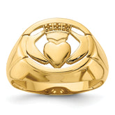 14k Men's Claddagh Ring Mounting (No Stones Included)