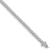 14k White Gold Complete 0.93 carat Round AA Diamond Fancy Spiral 7 inch Tennis Bracelet