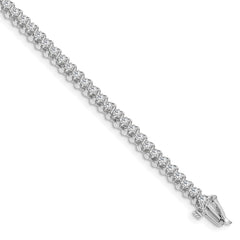 14k White Gold Complete 0.93 carat Round AA Diamond Fancy Spiral 7 inch Tennis Bracelet