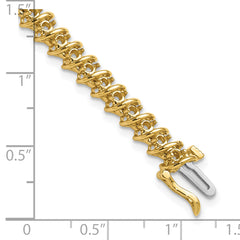 14k Holds 1.95 carat 50-2.1mm Round Diamond Fancy Spiral 7 inch Tennis Bracelet Mounting (No Stone Included)