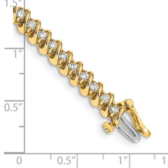 14k Complete 1.95 carat Round A Diamond Fancy Spiral 7 inch Tennis Bracelet