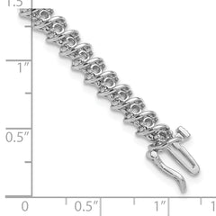 14k White Gold Holds 1.95 carat 50-2.1mm Round Diamond Fancy Spiral 7 inch Tennis Bracelet Mounting (No Stone Included)