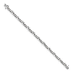 14k White Gold Complete 1.95 carat Round AA Diamond Fancy Spiral 7 inch Tennis Bracelet