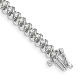 14k White Gold Complete 1.95 carat Round AA Diamond Fancy Spiral 7 inch Tennis Bracelet