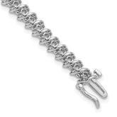 14k White Gold Holds 1.95 carat 50-2.1mm Round Diamond Fancy Spiral 7 inch Tennis Bracelet Mounting (No Stone Included)