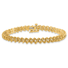 14k Holds 2.25 carat 43-2.4mm Round Diamond Fancy Spiral 7 inch Tennis Bracelet Mounting (No Stone Included)