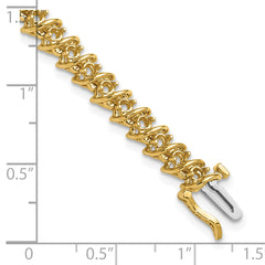 14k Holds 2.25 carat 43-2.4mm Round Diamond Fancy Spiral 7 inch Tennis Bracelet Mounting (No Stone Included)