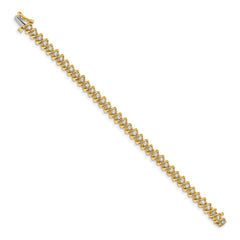14k Complete 2.25 carat Round VS Diamond Fancy Spiral 7 inch Tennis Bracelet