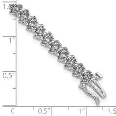 14k White Gold Holds 2.25 carat 43-2.4mm Round Diamond Fancy Spiral 7 inch Tennis Bracelet Mounting (No Stone Included)