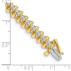 14k Complete 3.31 carat Round A Diamond Fancy Spiral 7 inch Tennis Bracelet