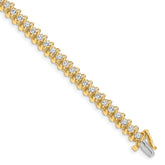 14k Holds 3.31 carat 42-2.7mm Round Diamond Fancy Spiral 7 inch Tennis Bracelet Mounting (No Stone Included)