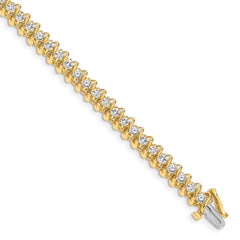 14k Complete 3.31 carat Round AA Diamond Fancy Spiral 7 inch Tennis Bracelet