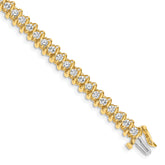 14k Complete 3.72 carat Round A Diamond Fancy Spiral 7 inch Tennis Bracelet