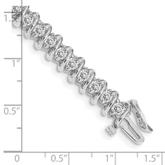 14k White Gold Holds 3.72 carat 40-2.9mm Round Diamond Fancy Spiral 7 inch Tennis Bracelet Mounting (No Stone Included)