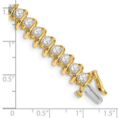 14k Complete 5 carat Round AA Diamond Fancy Spiral 7 inch Tennis Bracelet