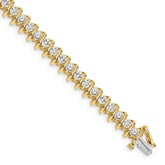 14k Complete 5 carat Round A Diamond Fancy Spiral 7 inch Tennis Bracelet