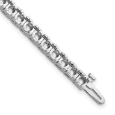 14k White Gold Holds 6.6 carat 44-3.4mm Round Diamond 4-prong 7 inch Tennis Bracelet Mounting (No Stone Included)