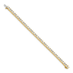14k Holds 7.5 carat 42-3.6mm Round Diamond 4-prong 7 inch Tennis Bracelet Mounting (No Stone Included)