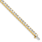 14k Complete 7.5 carat Round AA Diamond 4-prong 7 inch Tennis Bracelet