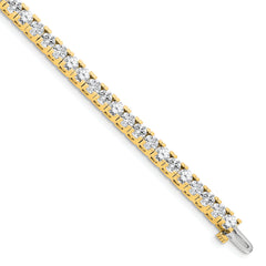 14k Holds 7.5 carat 42-3.6mm Round Diamond 4-prong 7 inch Tennis Bracelet Mounting (No Stone Included)